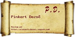 Pinkert Dezső névjegykártya