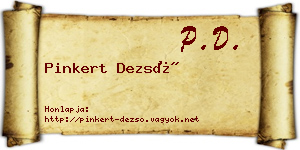 Pinkert Dezső névjegykártya