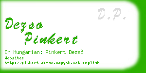 dezso pinkert business card