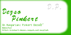 dezso pinkert business card